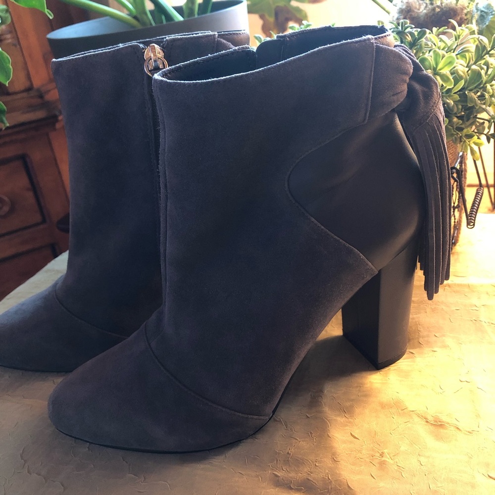 White House Black Market Tassel Suede Leather Bootie